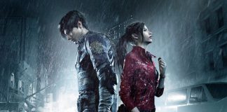Leon e Claire nel poster del survival horror Resident Evil 2.