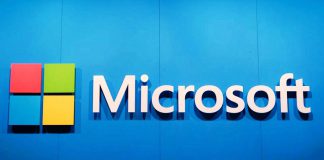 Il logo dell'azienda informatica Microsoft.