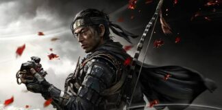 In foto il samurai protagonista del videogame Ghost of Tsushima.