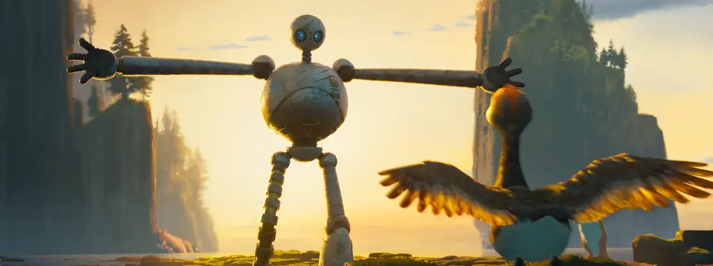 Recensione Il robot Selvaggio in foto Roz con Brightbill