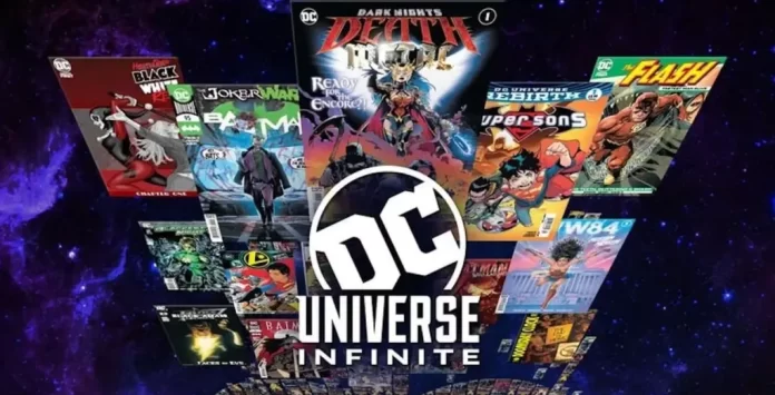 L'immagine che ritrae il logo del servizio DC Universe Infinite.