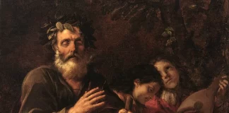 In foto il poeta Omero e due discepoli.