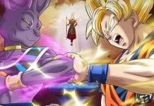 Goku combatte nel film Dragon Ball Z - La battaglia degli dei.