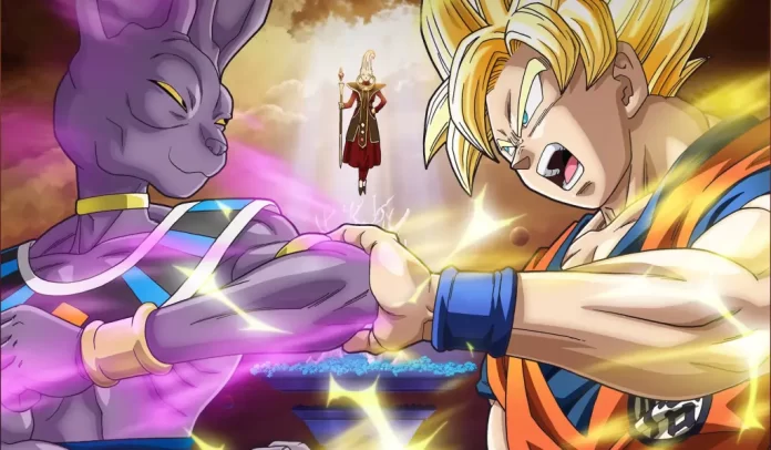 Goku combatte nel film Dragon Ball Z - La battaglia degli dei.