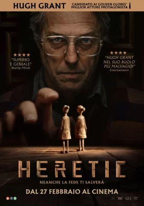 Il poster del film horror Heretic.