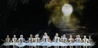 In foto le ballerine ne Il lago dei cigni.