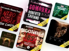 In foto alcuni titoli audiolibri disponibili su Audibile.
