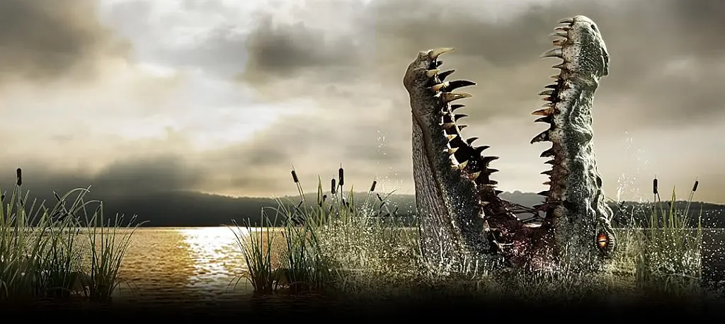 Il gigantesco coccodrillo del film Rogue.