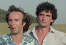 Roberto Benigni e Massimo Troisi nel film Non ci resta che piangere.