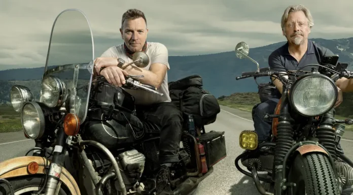 Ewan McGregor e Charley Boorman nella serie In moto verso casa.