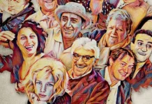 In foto alcuni dei comici del documentario La scuola romana delle risate.