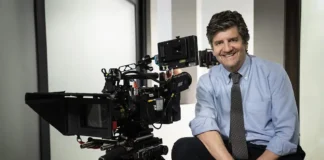 Fabio De Luigi sul set del film Un bel giorno.