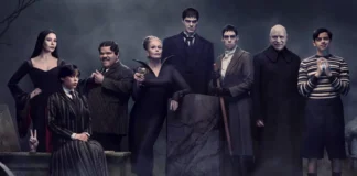 In foto i protagonisti della seconda stagione di Mercoledì.