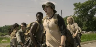 Una scena dal film hororr The Long Walk.