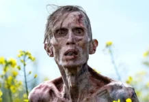 In foto una persona infetta nel film 28 anni dopo.