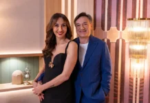 Benedetta Parodi e Fabio Caressa nello show L'amore è cieco: Italia.