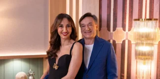 Benedetta Parodi e Fabio Caressa nello show L'amore è cieco: Italia.