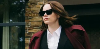 Emma Stone nel film Bugonia.