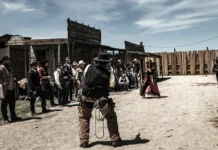 Una scena dela LARP a tema western Colt.