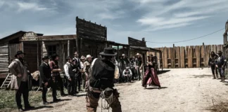 Una scena dela LARP a tema western Colt.