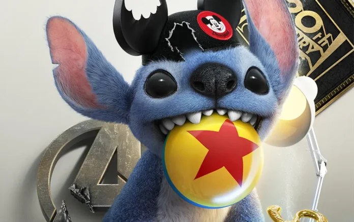 Il personaggio di Stitch in un poster Disney.