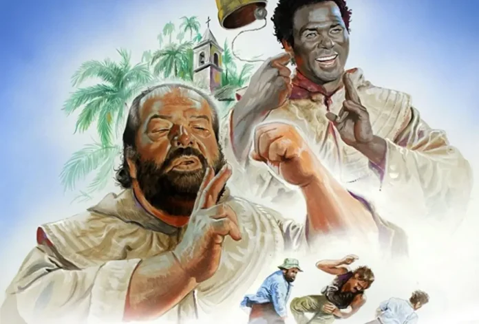Noi.siamo.angeli.cover Bud Spencer e Philip Michael Thomas nella locandina di Noi siamo angeli.