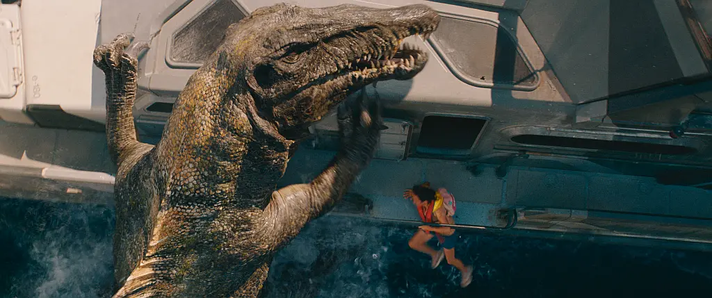 Un dinosauro acquatico nel film Jurassic World - Rinascita.