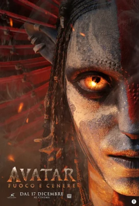 Il poster del film Avatar: Fuoco e Cenere.