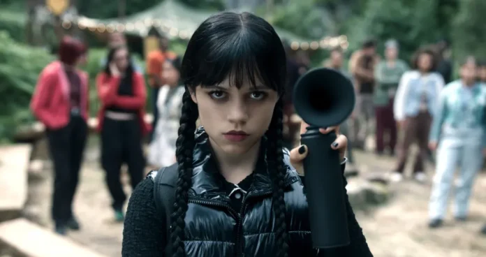 Jenna Ortega nella seconda stagione di Mercoledì.