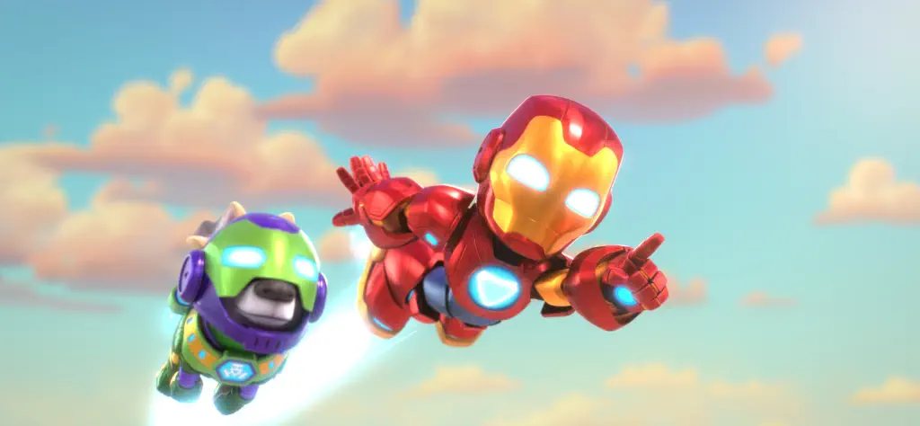 Una scena dalla serie Iron Man e i suoi fantastici amici.