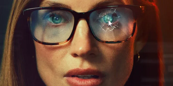 Jessica Chastain nella locandina della serie Profilo privato.