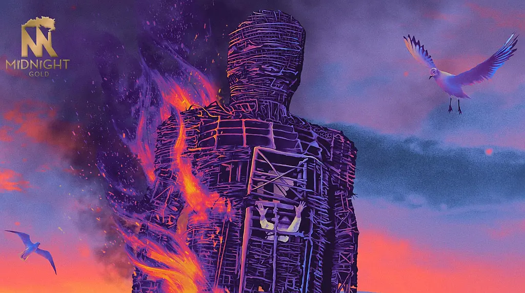 L'illustrazione della versione homevideo del film The Wicker Man.