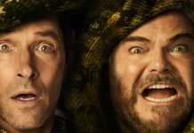 Paul Rudd e Jack Black nel poster del film Anaconda.