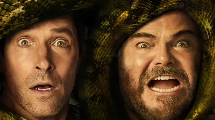 Paul Rudd e Jack Black nel poster del film Anaconda.
