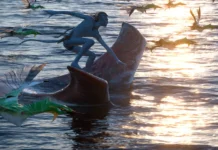 Il personaggio di Payakan nel film Avatar: Fuoco e Cenere.