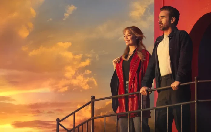 Colin Farrell e Margot Robbie in una scena di A Big Bold Beautiful Journey.