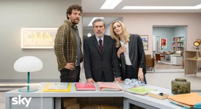 Michele Di Mauro, Sara Drago e Maurizio Lastrico in Call my Agent - Italia 3.