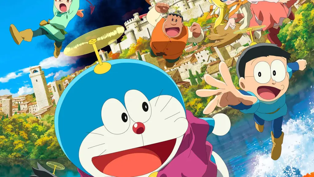 La cover della versione homevideo di Doraemon Il Film - Nobita e il racconto del mondo della pittura.