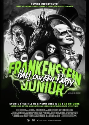 Il poster del film-evento Frankenstein Junior Halloween Party.