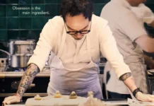 Una scena dalla serie Apple TV+ Knife Edge: Per una Stella Michelin.