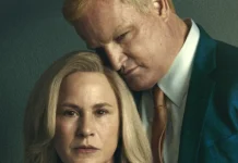 Jason Clarke e Patricia Arquette nel poster della serie Murdaugh: Morte in famiglia.