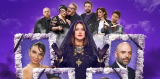 Una immagine tratta dal poster dello show Roast in Peace.