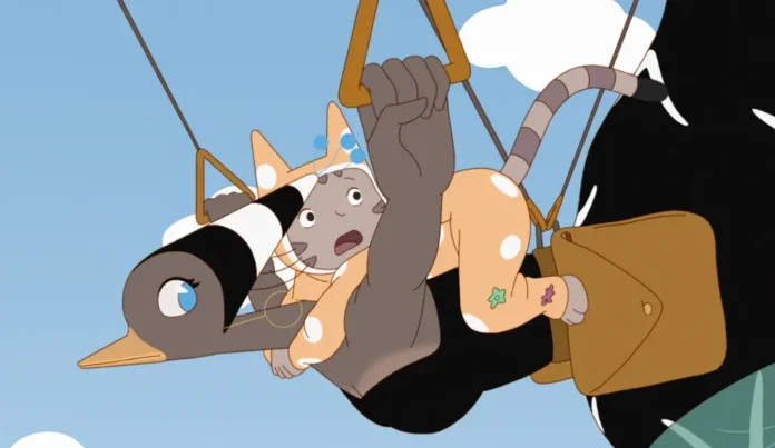 Una scena dal film Scirocco e il regno dei venti .