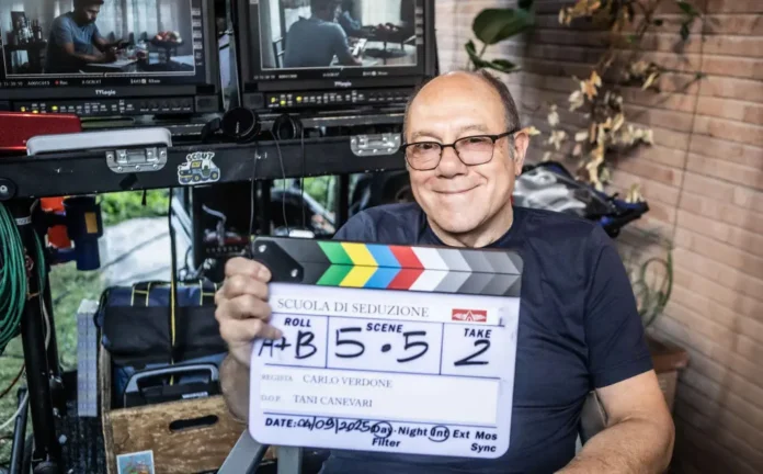 Il primo ciak del film di Carlo Verdone Scuola di seduzione.