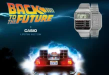 L'immagine che promuove L'orologio Casio dedicato a Ritorno al futuro.