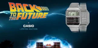 L'immagine che promuove L'orologio Casio dedicato a Ritorno al futuro.