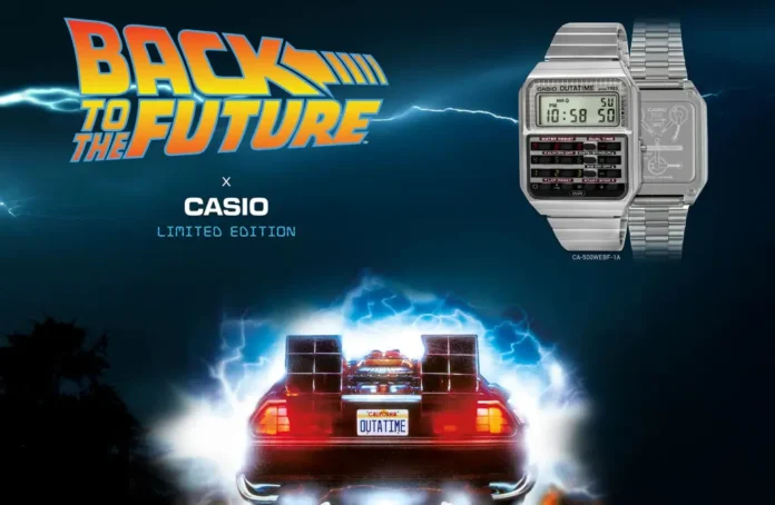 L'immagine che promuove L'orologio Casio dedicato a Ritorno al futuro.
