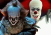 Bill Skarsgård e Tim Curry nei panni del clown Pennywise.