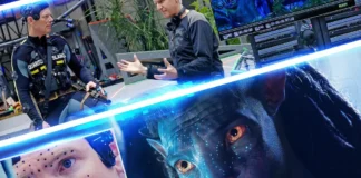 Una immagine del poster di Fuoco e Acqua: Making of dei film di Avatar.