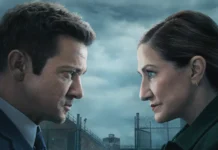 Jeremy Renner ed Edie Falco nel poster della stagione 4 di Mayor of Kingsdom.
